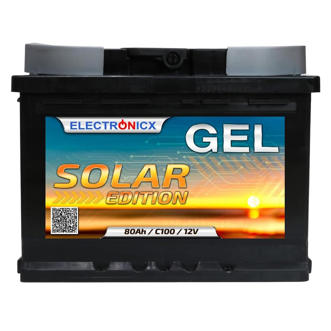 Electronicx GEL Versorgungsbatterie 12V 80Ah – GEL Batterie 12 Volt 80 Ah – Solar Batterie- Wohnmobi