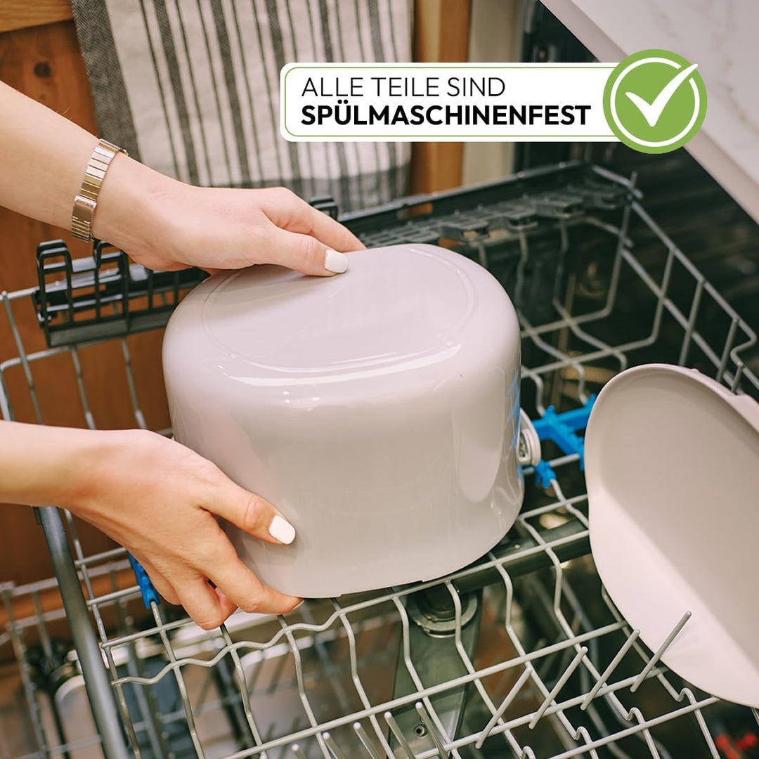 Skaza Daily Biomülleimer Küche 3,3 Liter – mit Deckel und Henkel – Einhändiges Öffnen – Abfalleimer