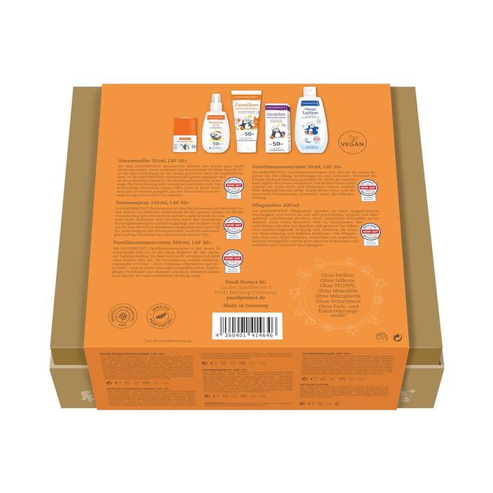 PAEDIPROTECT Sonnencreme Familien Set Sonne LSF 50+, für Baby, Kinder und Erwachsene, parfümfreier S