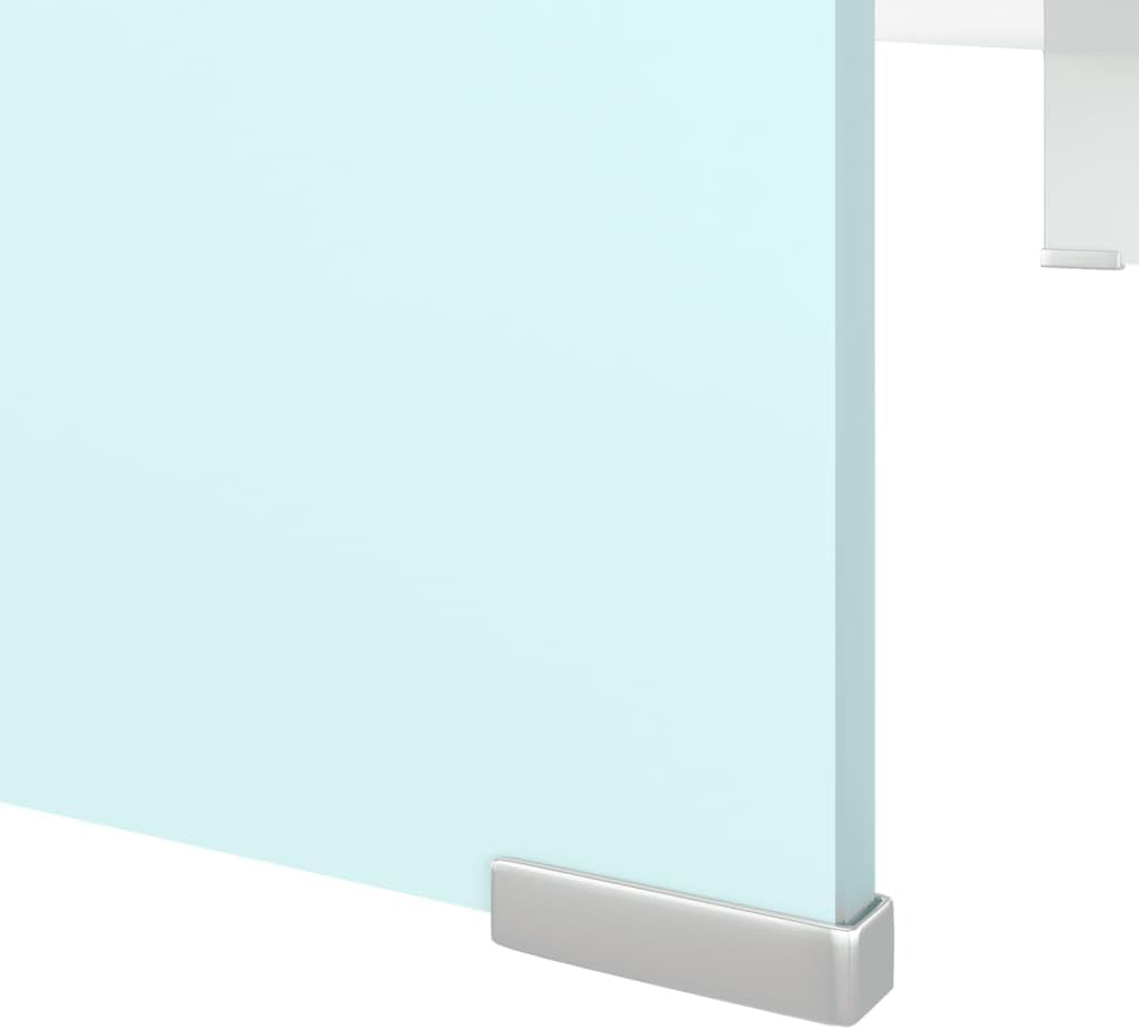 vidaXL TV-Glasaufsatz Tisch Monitor Erhöhung Glasbühne Podest Weiss 100x30x13 cm One size Grün, One