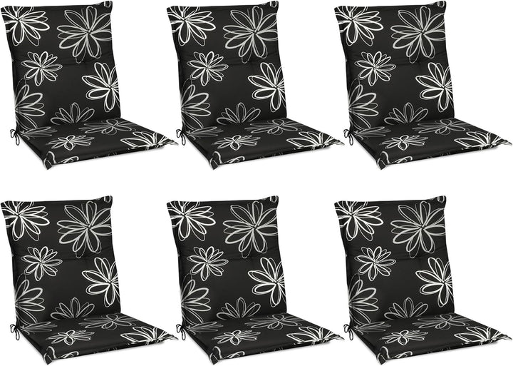 Beautissu Flores Niedriglehner Auflagen 6er Set für Gartenstühle – Sitzpolster 100x50 cm Gartenstuhl
