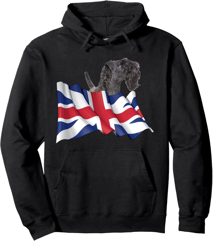 Union Jack Flag Dog Kerry Blue Terrier Pullover Hoodie