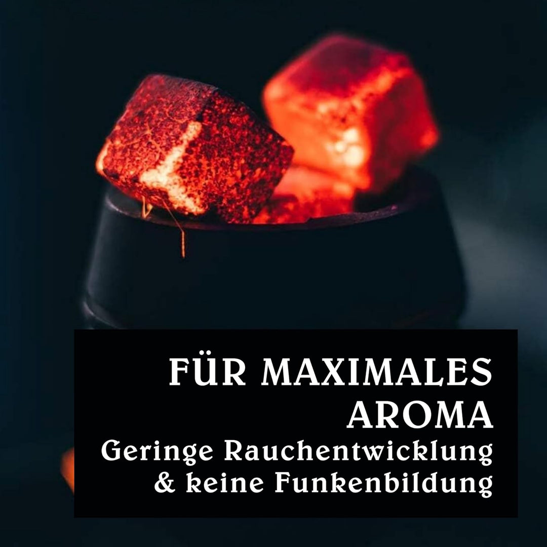 Kokosnuss Kohle Cubes 40x40mm 3kg I Kohlewürfel mit Zugloch I Nachhaltige Naturkohle mit Langer Bren