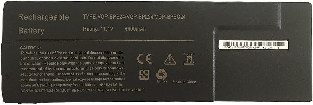 7XINbox 11.1V 4400mAh VGP-BPS24 VGP-BPL24 VGP-BPSC24 Ersatz Akku Batterie für Sony VAIO S/A, B, C, D