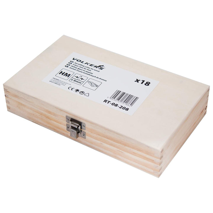 Fräser Satz 18 tgl Schaft 8 mm Oberfräse Zubehör, V-Nutfräser, Hohlkehlfräser, Zinkenfräser, Nutfräs