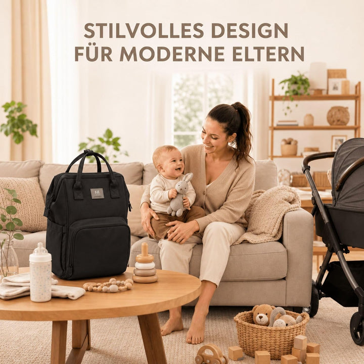 Fillikid Wickelrucksack Barcelona | Geräumiger & stylischer Rucksack mit vielen Fächern, isoliertem