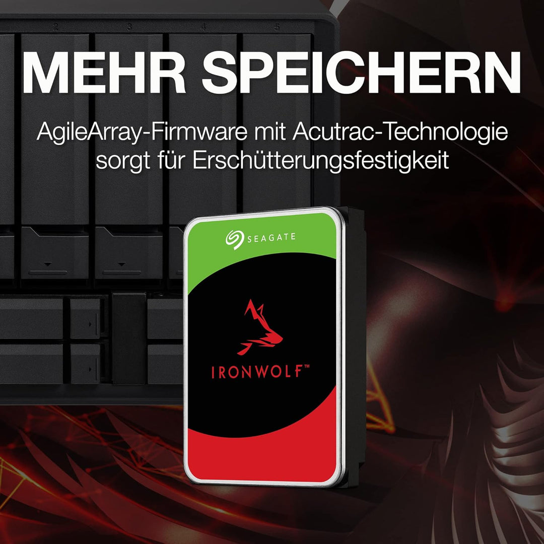 Seagate IronWolf, NAS interrne Festplatte 16TB HDD, 3.5 Zoll, 7200 U/Min, CMR, 256 MB Cache, SATA 6G