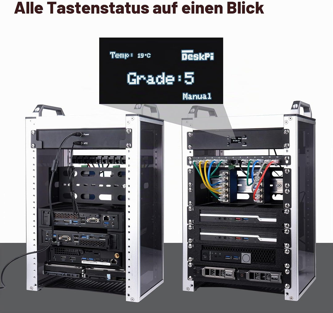 GeeekPi 10 Zoll 1U Rackmount Quad Fan Cooling Panel