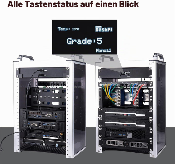 GeeekPi 10 Zoll 1U Rackmount Quad Fan Cooling Panel