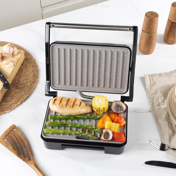 Salter Marblestone Gesundheitsgrill, Panini-Maker mit Antihaftbeschichtung, Kein Öl nötig, Schwimmen