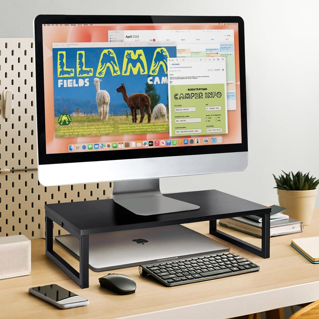ARCOBIS 20 Zoll Monitorerhöhung, Holz &amp; Metall Computer Monitorständer Erhöhung für Schreibtisch, Sc