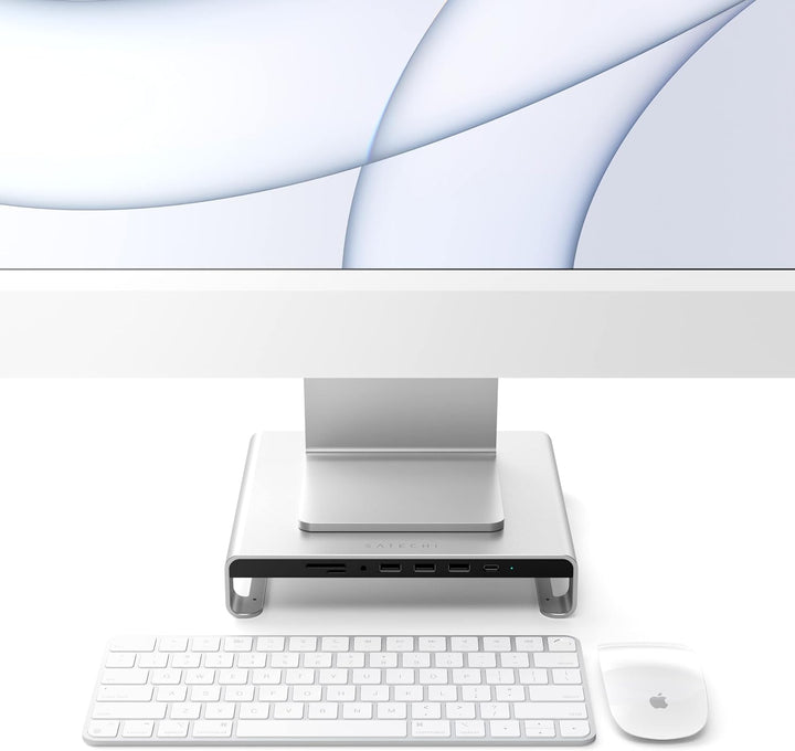 SATECHI Typ-C Aluminium Monitor Stand Hub, mit USB-C Datenport, Micro/SD-Kartensteckplätzen & 3,5mm