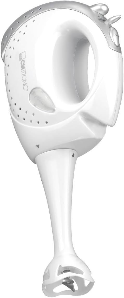 Clatronic 2in1 Handmixer-Set HMS 2739 mit Mixstab, Edelstahlquirle &amp; -knethaken, 5 Geschwindigkeitss