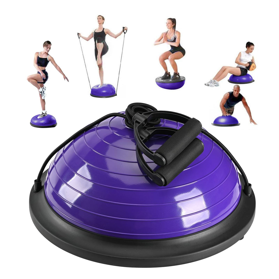 Halb Balance Ball Trainer, Halb Yoga Übungsball mit Widerstandsbändern und Fusspumpe, Balance Traine
