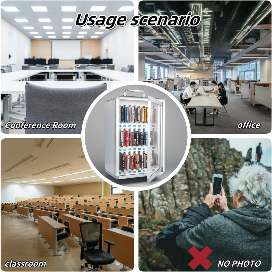 YINXSLO Handytresor Aluminium Handy gefängnis Wandmontierter Handysafe Abschliessbare Handygarage Sc