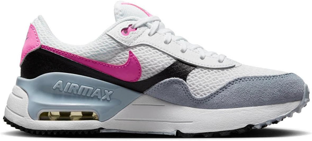 Nike Jungen Air Max SystmSneaker 35.5 EU Weiss Blau Blitzschwarz Blaues Flüstern, 35.5 EU Wei&#xDF;