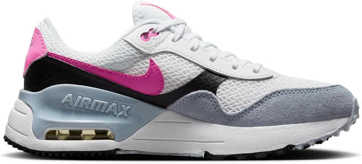 Nike Jungen Air Max SystmSneaker 35.5 EU Weiss Blau Blitzschwarz Blaues Flüstern, 35.5 EU Wei&#xDF;