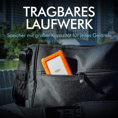 LaCie Rugged Mini 1TB tragbare externe Festplatte, 2.5 Zoll, PC & Mac, inkl. USB-C w/o USB-A Kabel,