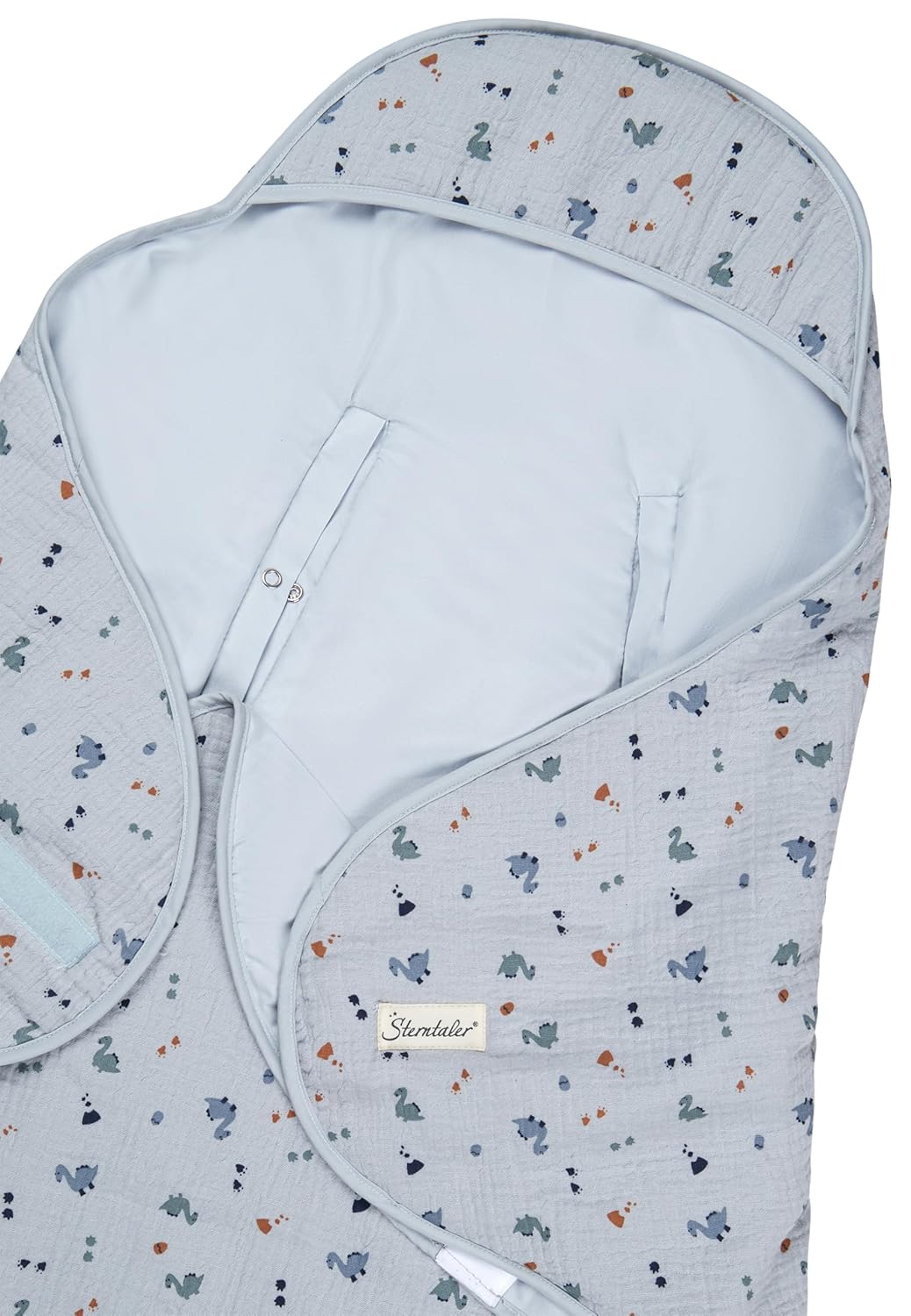 Sterntaler Einschlagdecke Dino Rexi - Einschlagdecke mit Klettverschluss - passend für Babyschale, K