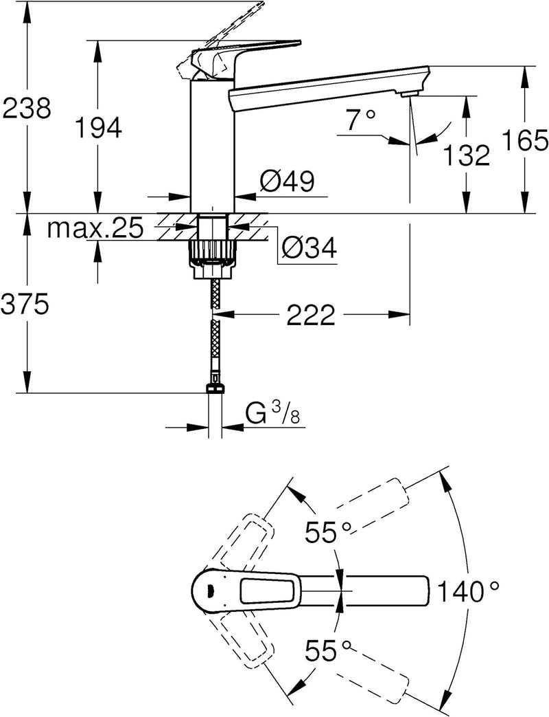 GROHE BauLoop | Küchenarmaturen - Einhand-Spültischbatterie, mittelhoher Auslauf | chrom | 31706000