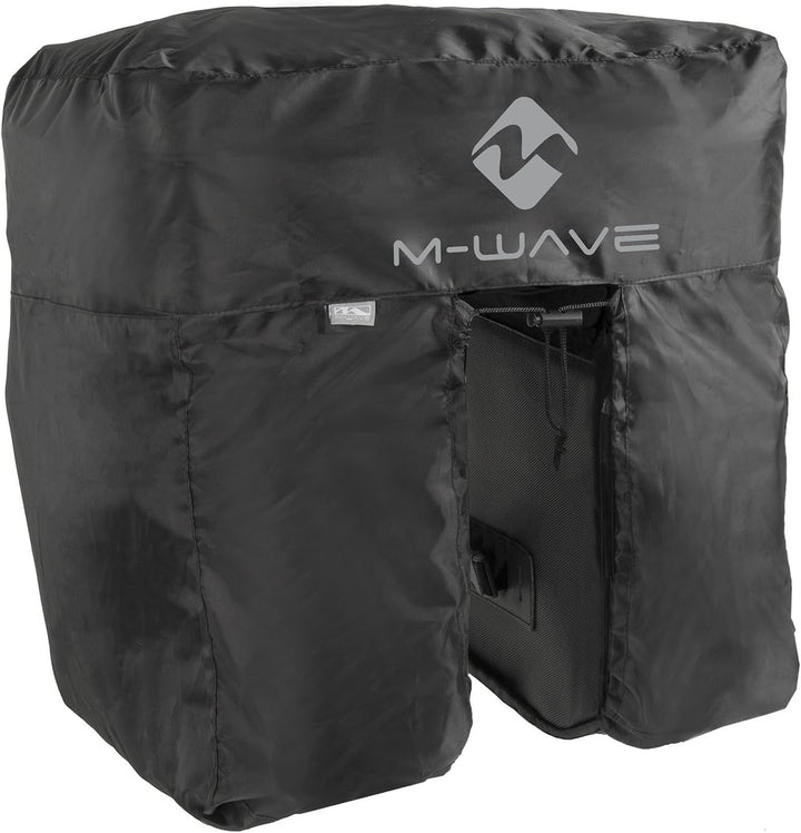 M-Wave Unisex – Erwachsene Amsterdam Double Gepäckträgertasche inkl. Regenhaube, schwarz/rot Schwarz
