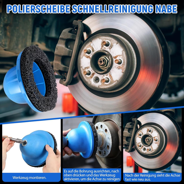 Radnabenschleifer, Innen-Ø 90mm Aussen-Ø 150mm für Anhängerkupplung, mit 1/2"-Antrieb, Radnabenreini