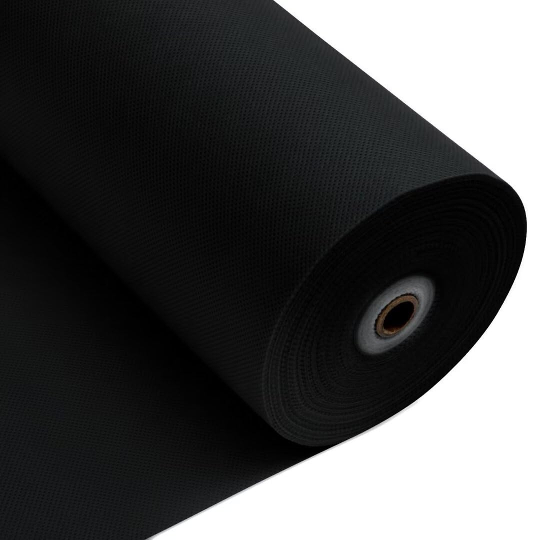 Tischdeckenrolle, 1.18 × 25M, Schwarz, Einweg Vlies Stoffähnlich Tischdecke Rolle, Meterware Tischtu