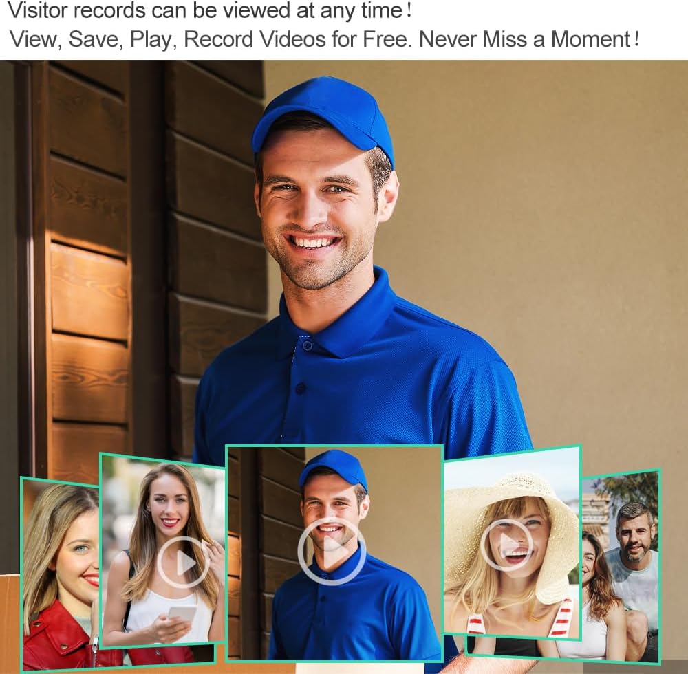 WLAN Tuya Home Video Türklingel Intercom-System 7 Zoll Farb Touchscreen Innenmonitor, 1080P Digits H