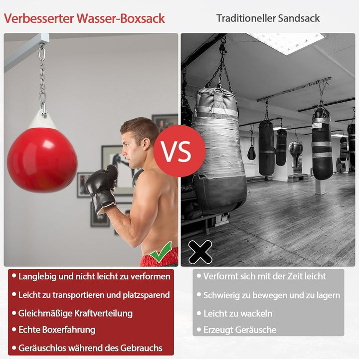 FANTASK Ø45cm schwere Wassersack, Boxing Punching Bag, 50 kg/80kg, Aqua-Trainingssack mit Verstellba