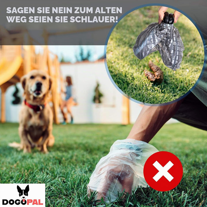DOGOPAL Hundekotgreifer mit Beutel für Unterwegs - Tragbare Hundekotschaufel mit Erweiterbarem Fach