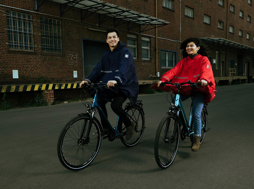 HOCK Regenponcho mit Reissverschluss und Ärmeln - Fahrradponcho Wasserdicht & Atmungsaktiv - Mit Kap