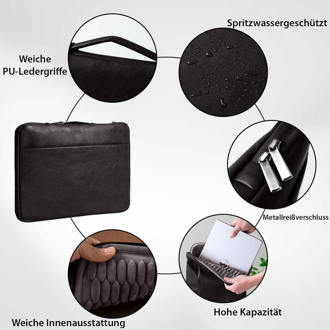 Lopoleis® Laptoptasche, Arbeitstasche Herren und Damen PU Leder, Laptop hülle Business Handtasche Tr