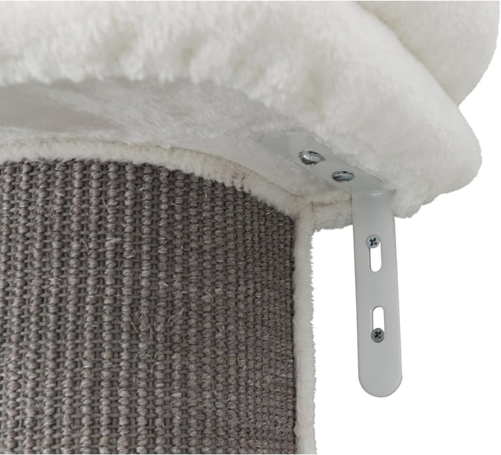 TRIXIE Kratzbaum Acadia 160 cm in weiss/grau – mehrstöckiger Katzenbaum mit gemütlichen Liegeflächen