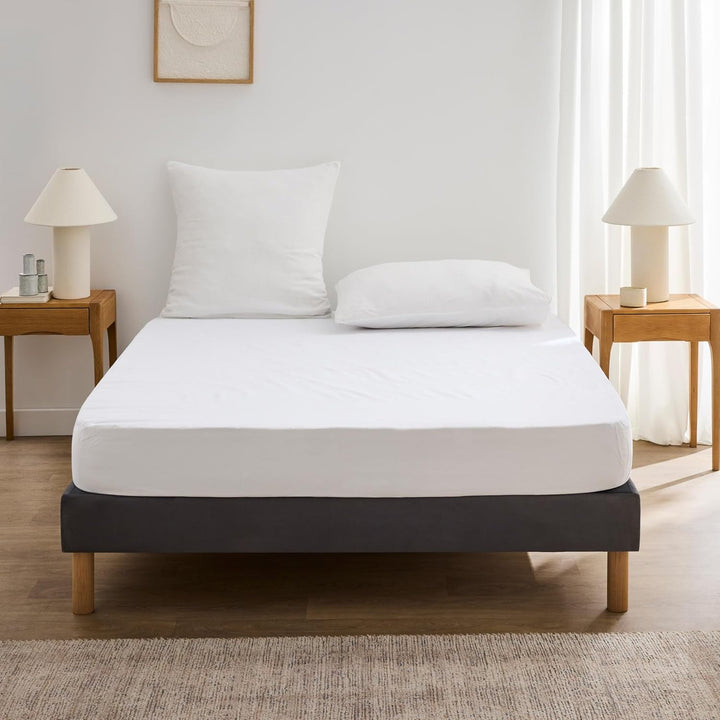 Matratzenschoner, 160 x 200 cm, Molton, milbendicht, Molton Aa 30, Weiss