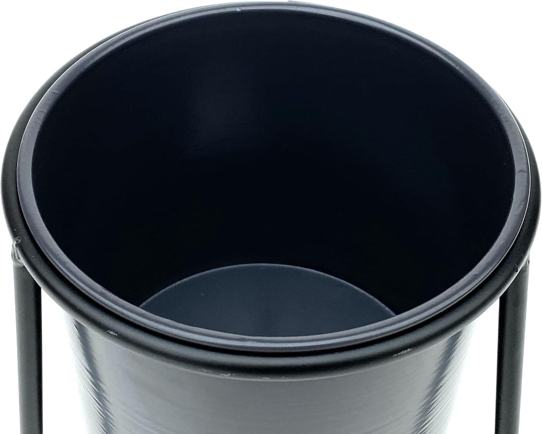 DanDiBo Blumenhocker mit Topf Metall Schwarz S 25 cm Blumenständer 96052 Blumensäule Modern Pflanzen