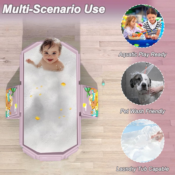 Faltbare Badewanne 75x45x25cm Tragbare Klappbare Multifunktionale Wanne für Familienmitglieder und H