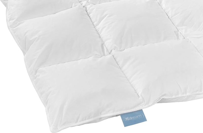 XDREAM Nature Daunendecke warm | 90% Daunen / 10% Federn | Füllgewicht: 740g | Downpass und Öko-Tex