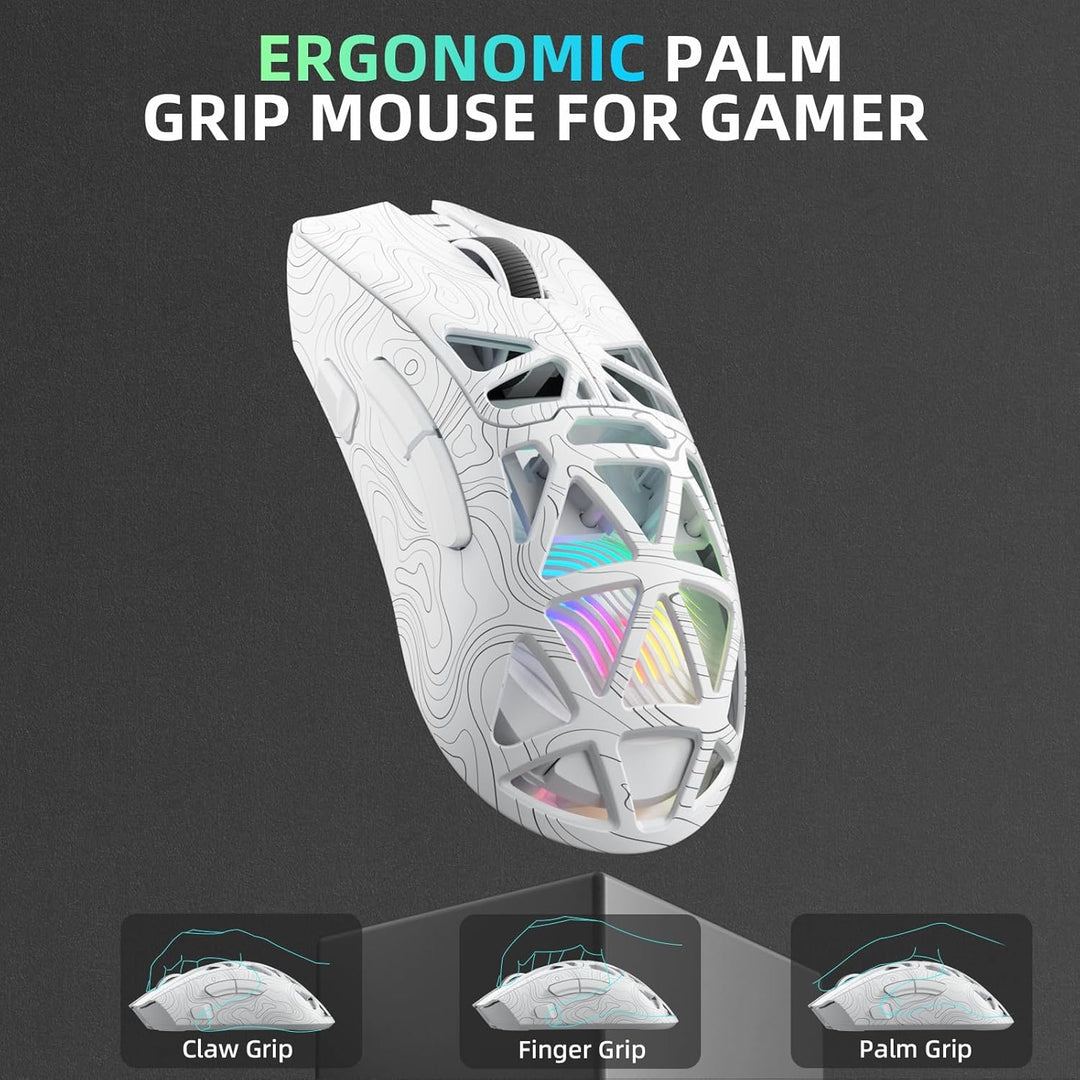 AULA SC620 Kabellose Gaming Maus,BT5.0/2.4G/USB-C,mit PixArt PAW3311-Sensor,12000DPI,8KHz,Feuertaste