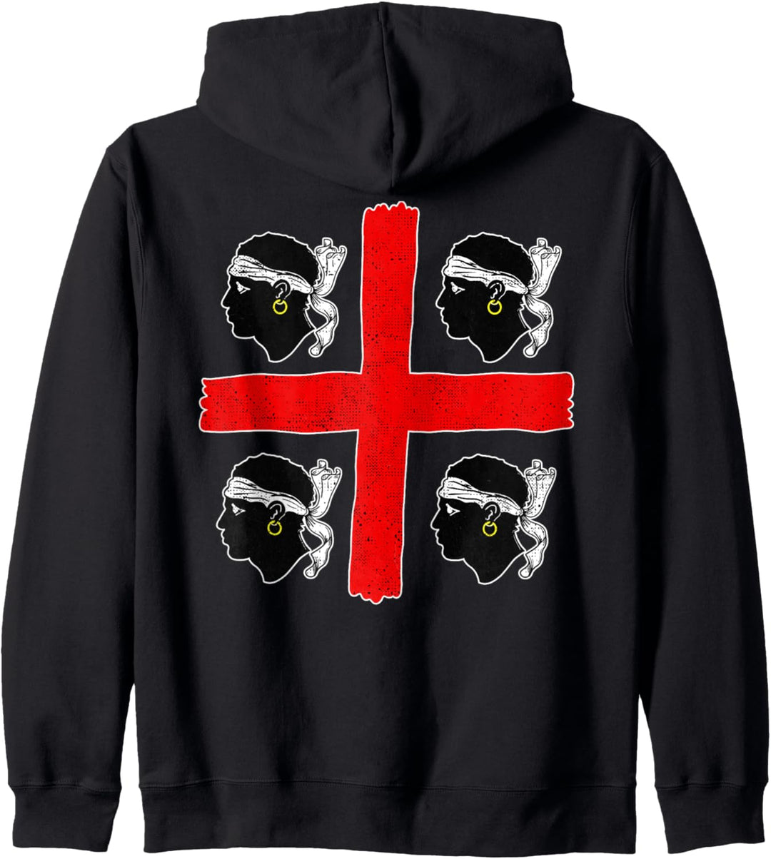 4 MORI SARDINIEN VINTAGE SARDINIEN INSEL FLAG Kapuzenjacke