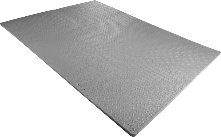 BalanceFrom 3/4-zoll Dicke Puzzle Gymnastikmatte mit EVA-Schaum Interlocking Fliesen, Grau