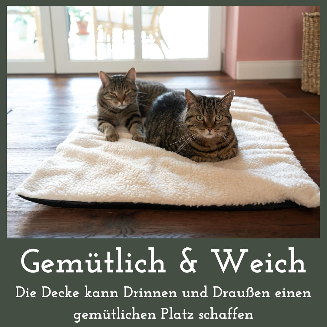 Fellou Heizdecke Katze 60 x 40 cm - Selbstheizende Decke Katze - Waschbar & Knisterfrei - Wärmedecke