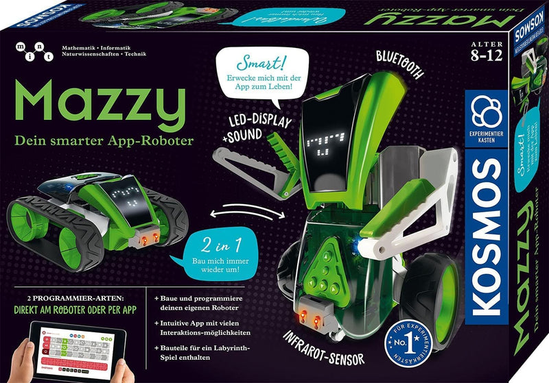 KOSMOS 620691 Mazzy - Dein smarter App-Roboter, Bauen, Programmieren und Spielen mit dem vielseitige