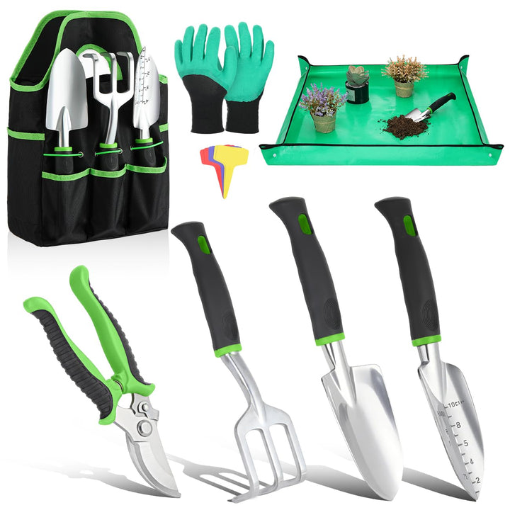 Housolution Gartengeräte Set, 8 PCS Gartenarbeit-Handwerkzeug-Set, Robust Aluminiumlegierung Gartena
