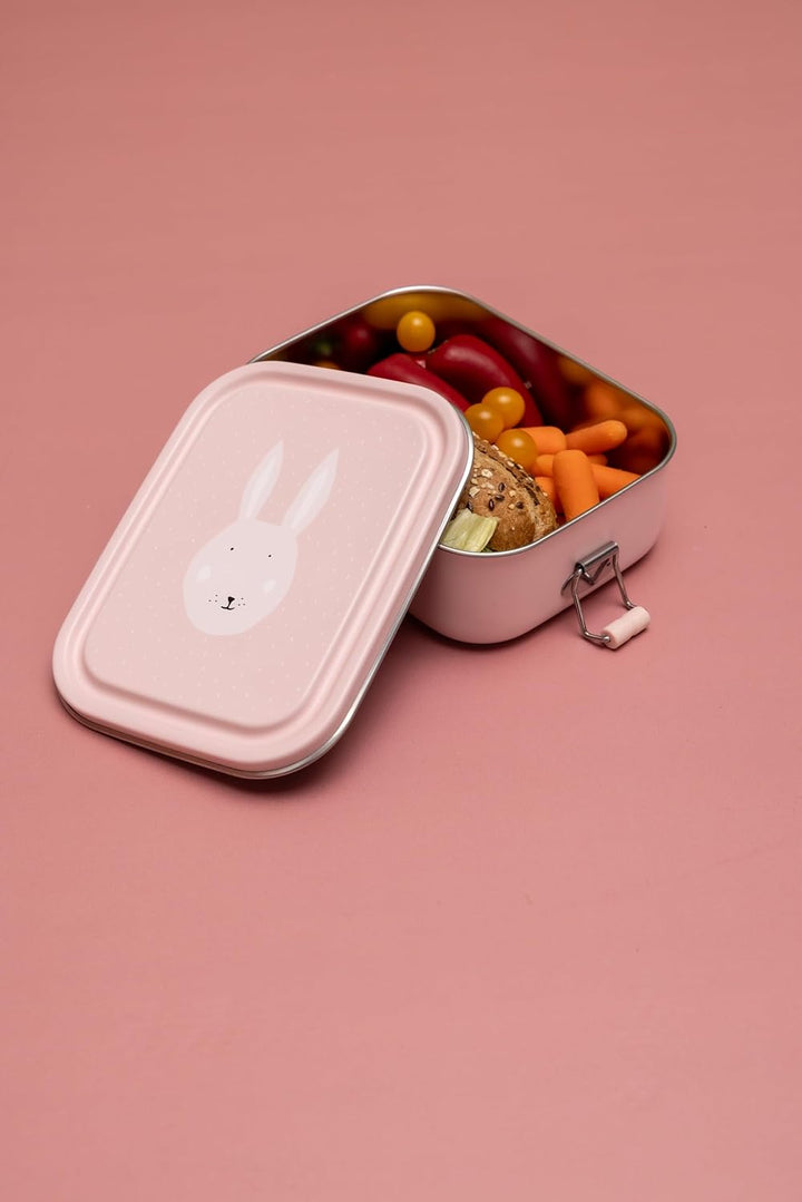 Trixie Brotdose Kinder, Edelstahl Lunchbox, Jausenbox mit Name | Frühstücksbox mit Fächern und Clip,
