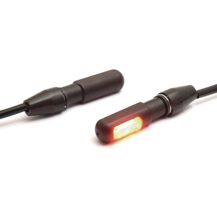 Mini High Performance LED Blinker aus Aluminium, 2 Stück, schwarz, ECE Zulassung, inkl. Abdeckungen