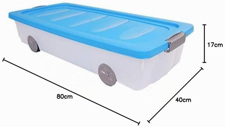 Spetebo Unterbettkommode mit Rollen 40 Liter - Aufbewahrungsbox ca. 80 cm x 40 cm x 17 cm - Unterbet