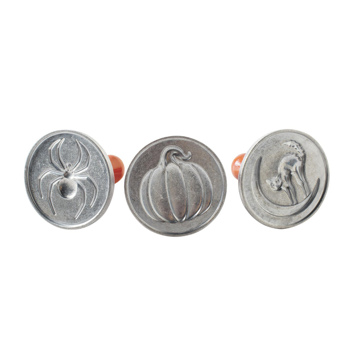 Nordic Ware Halloween Cookie Stamps (3er Set), stabiles Aluguss Keksstempel Set, Cookie Press Set Ma