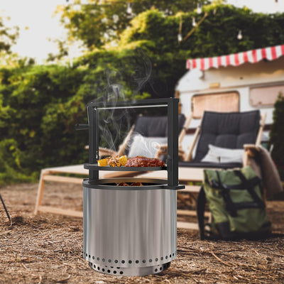 Onlyfire Mobiler Grillspiess Set für Solo Stove Bonfire 49,6 cm Feuerstelle, Drehspiess mit Motor, 2