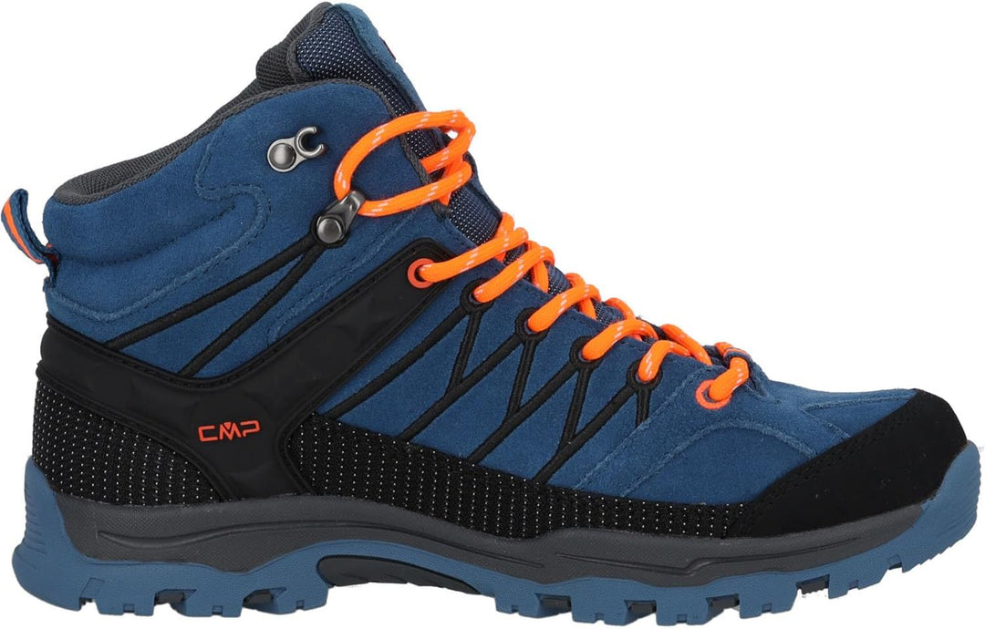 CMP Kids Rigel Mid Trekking Wp Walking Shoe, Dusty Blue Flash Orange, 28 EU