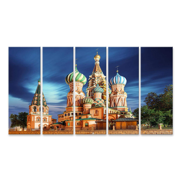 islandburner Bild auf Leinwand Moskau Russland Roter Platz Blick Basilius Kathedrale Bilder Wandbild